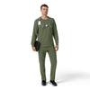 Force Cross-Flex Men's Crew Neck Long Sleeve Scrub Top Olive full scrub set