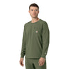 Force Cross-Flex Men's Crew Neck Long Sleeve Scrub Top Olive side view