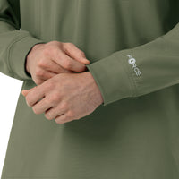 Force Cross-Flex Men's Crew Neck Long Sleeve Scrub Top Olive front detail
