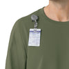 Force Cross-Flex Men's Crew Neck Long Sleeve Scrub Top Olive side detail 2