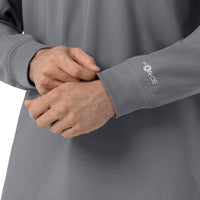 Force Cross-Flex Men's Crew Neck Long Sleeve Scrub Top Pewter front detail