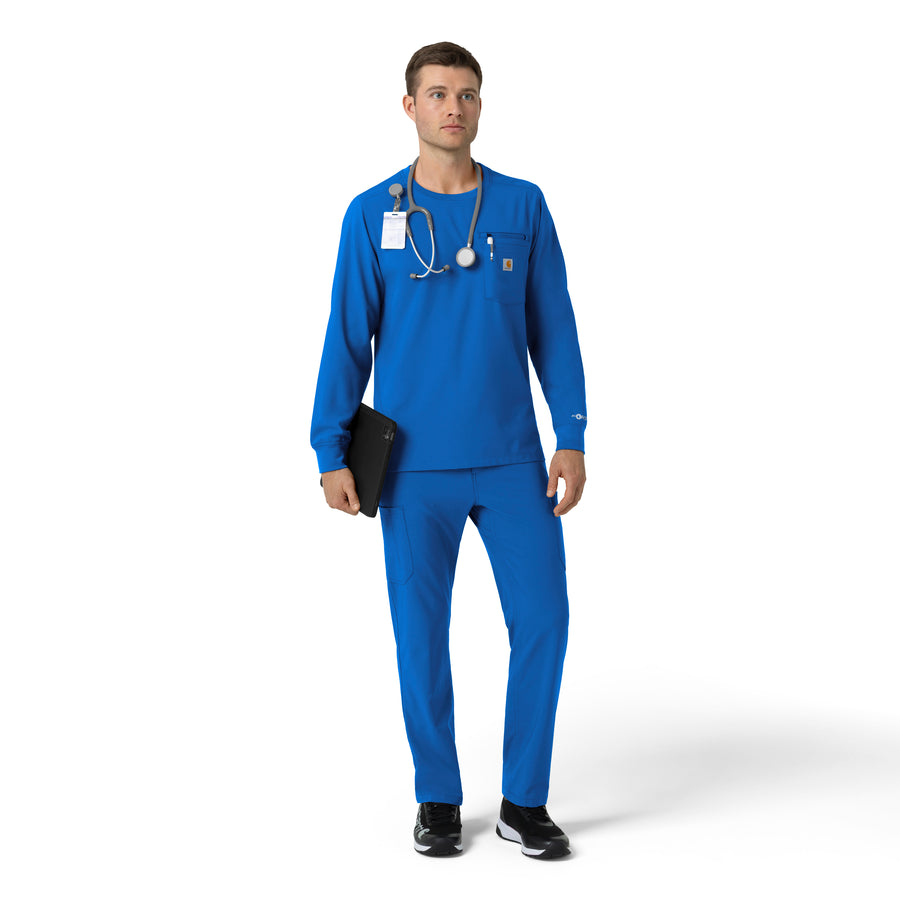 Force Cross-Flex Men's Crew Neck Long Sleeve Scrub Top Royal full scrub set
