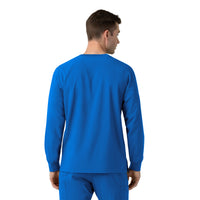Force Cross-Flex Men's Crew Neck Long Sleeve Scrub Top Royal back view