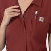 Carhartt Women’s Force Cross-Flex Short Sleeve Scrub Coverall - Amber Terrain
