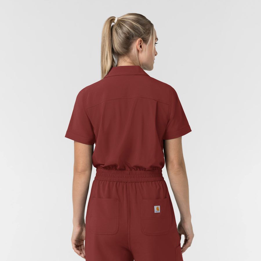 Carhartt Women’s Force Cross-Flex Short Sleeve Scrub Coverall - Amber Terrain