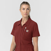 Carhartt Women’s Force Cross-Flex Short Sleeve Scrub Coverall - Amber Terrain