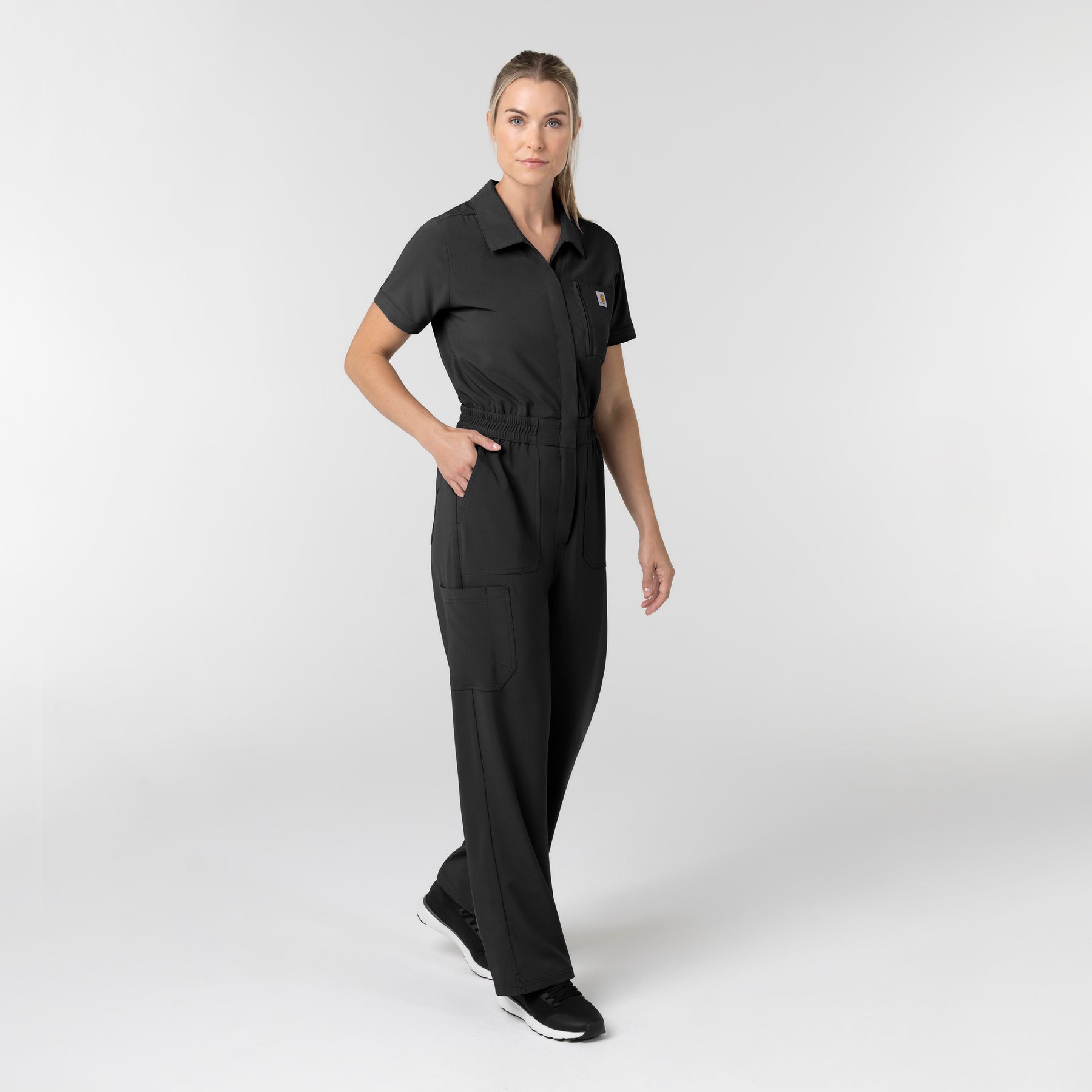 Force Cross-Flex Women’s Force Cross-Flex Short Sleeve Scrub Coverall Black side view
