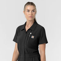Carhartt Women’s Force Cross-Flex Short Sleeve Scrub Coverall - Black