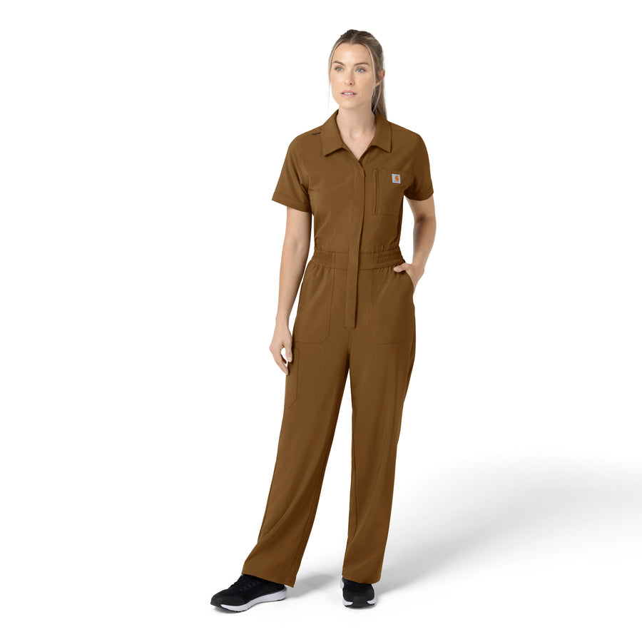 Force Cross-Flex Women’s Force Cross-Flex Short Sleeve Scrub Coverall Carhartt Brown