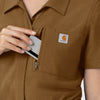 Force Cross-Flex Women’s Force Cross-Flex Short Sleeve Scrub Coverall Carhartt Brown side detail 2