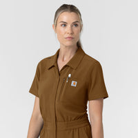 Carhartt Cross-Flex Women’s Cross-Flex Short Sleeve Scrub Coverall - Carhartt Brown