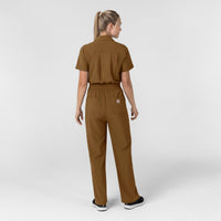 Force Cross-Flex Women’s Force Cross-Flex Short Sleeve Scrub Coverall Carhartt Brown back view