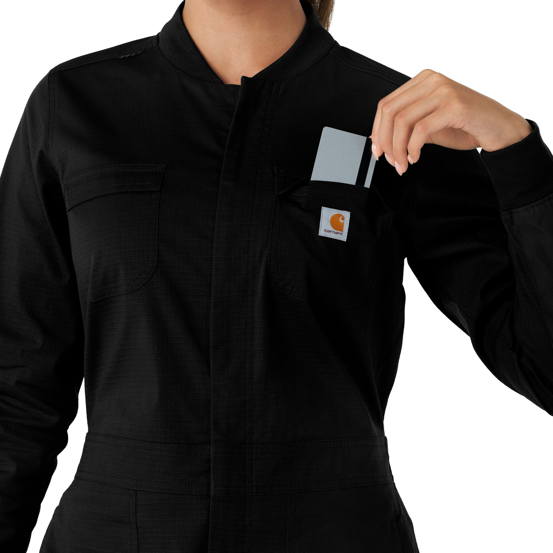 Rugged Flex RSCU Women's Ripstop Coverall Black hemline detail