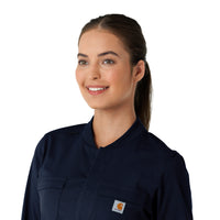 Rugged Flex RSCU Women's Ripstop Coverall Dark Navy front detail
