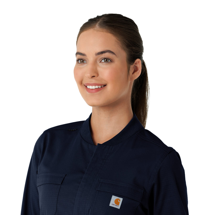 Rugged Flex RSCU Women's Ripstop Coverall Dark Navy front detail