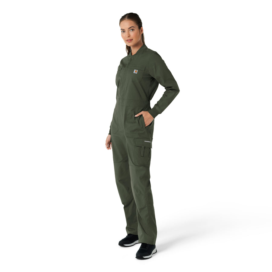Rugged Flex RSCU Women's Ripstop Coverall Olive side view
