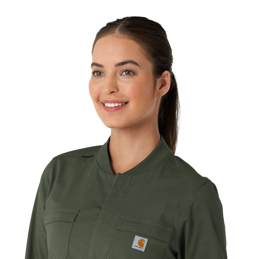 Rugged Flex RSCU Women's Ripstop Coverall Olive front detail