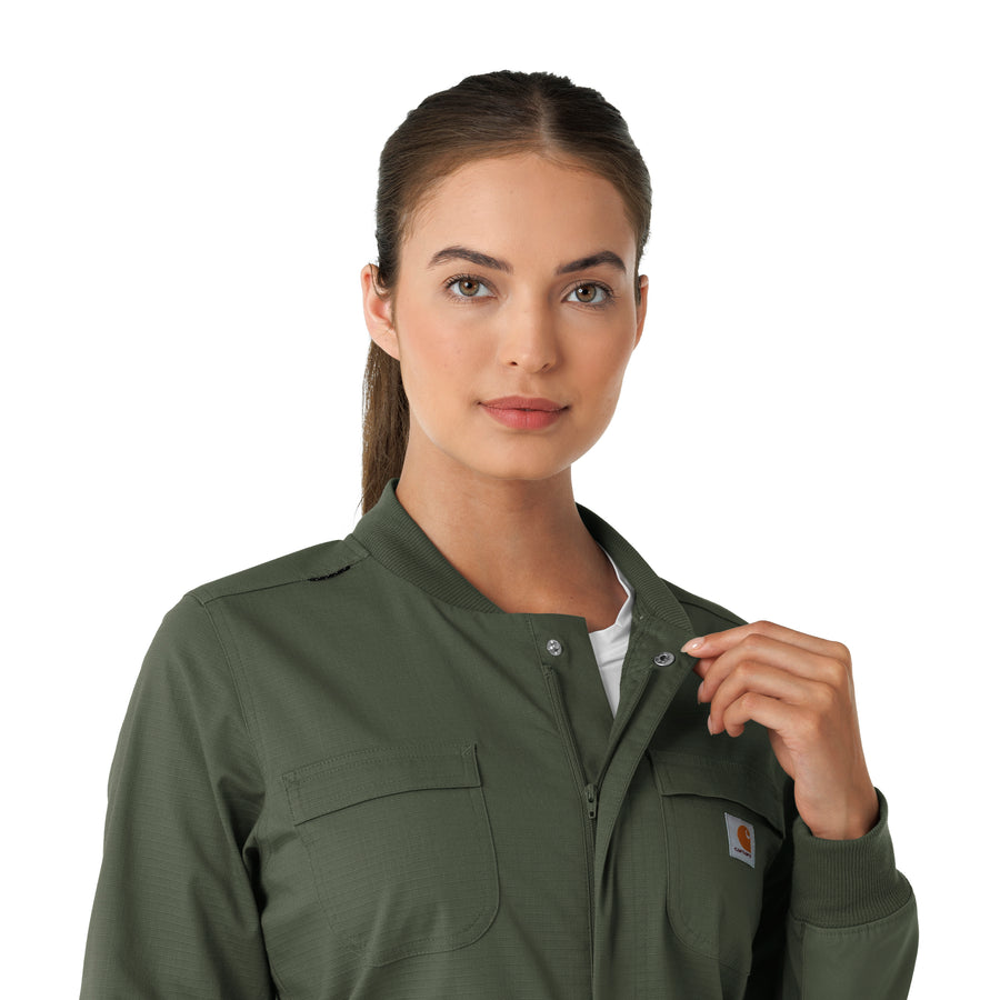 Rugged Flex RSCU Women's Ripstop Coverall Olive side detail 1