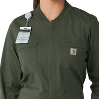 Rugged Flex RSCU Women's Ripstop Coverall Olive side detail 2