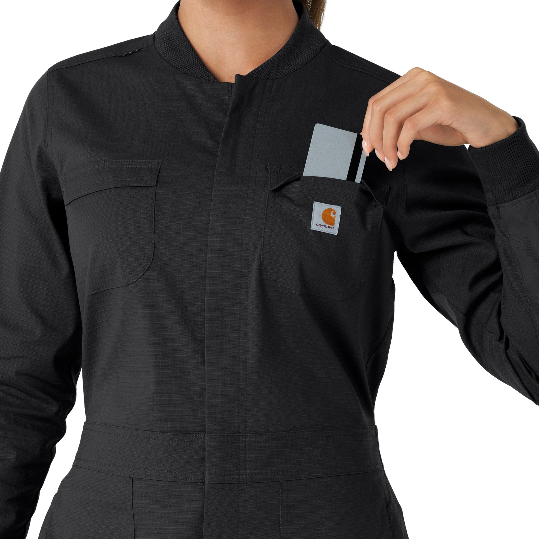 Rugged Flex RSCU Women's Ripstop Coverall Pewter hemline detail