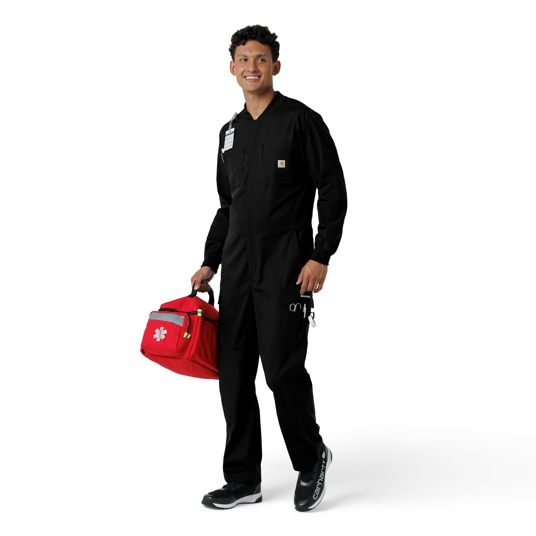 Rugged Flex RSCU Men's Ripstop Coverall Black full scrub set