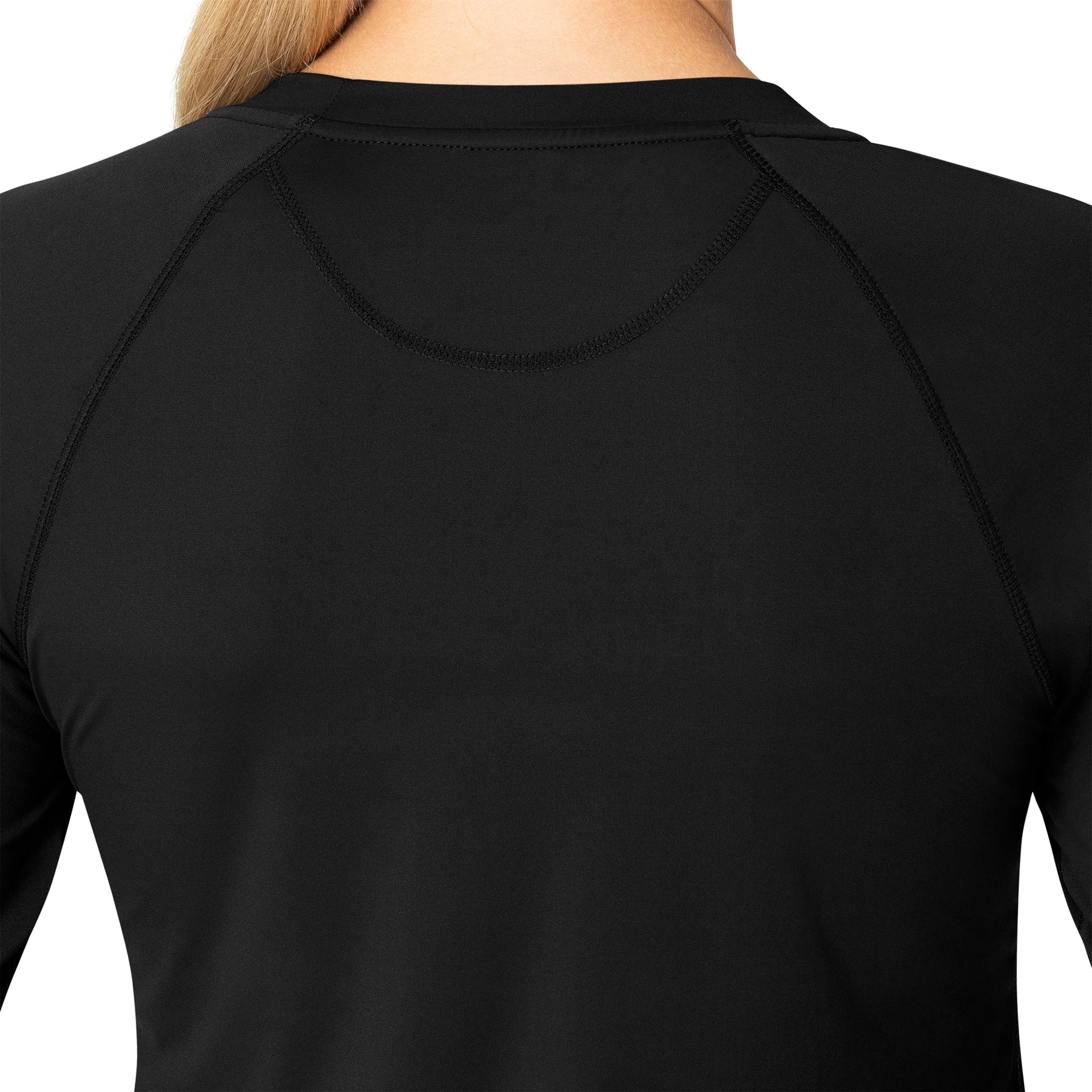 Force Sub-Scrubs Women's Performance Long Sleeve Tee Black side detail 2