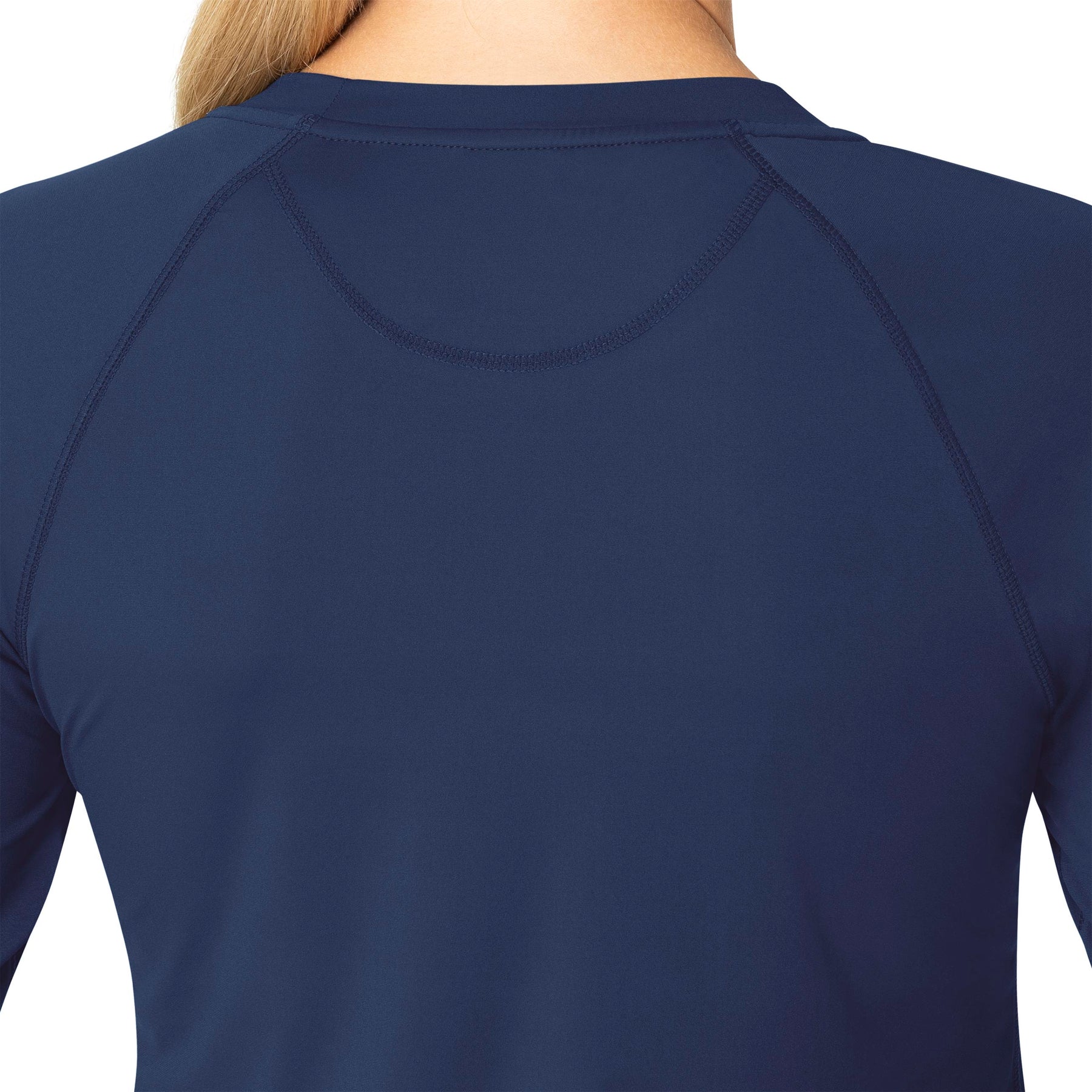 Force Sub-Scrubs Women's Performance Long Sleeve Tee Navy side detail 2