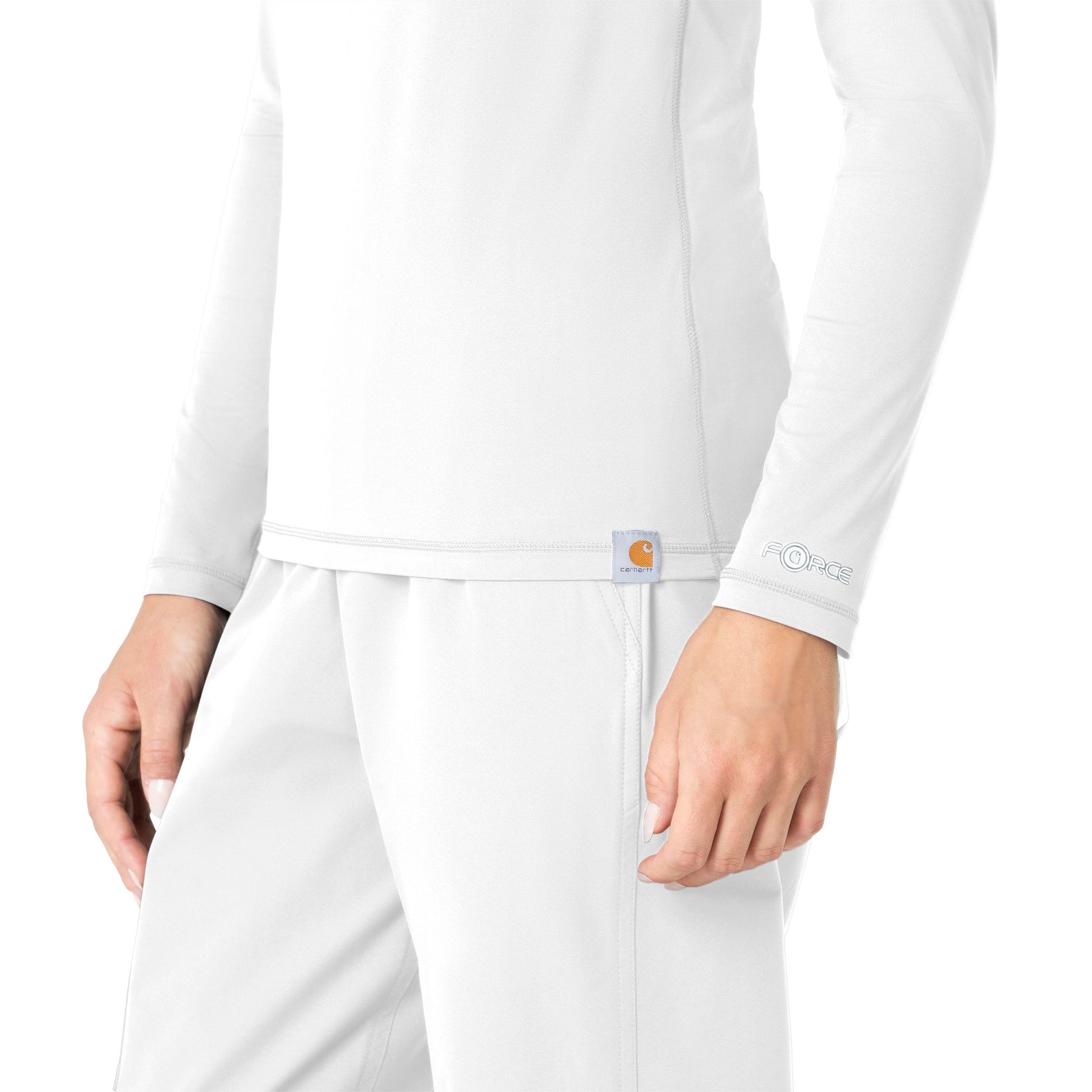 Force Sub-Scrubs Women's Performance Long Sleeve Tee White side detail 1