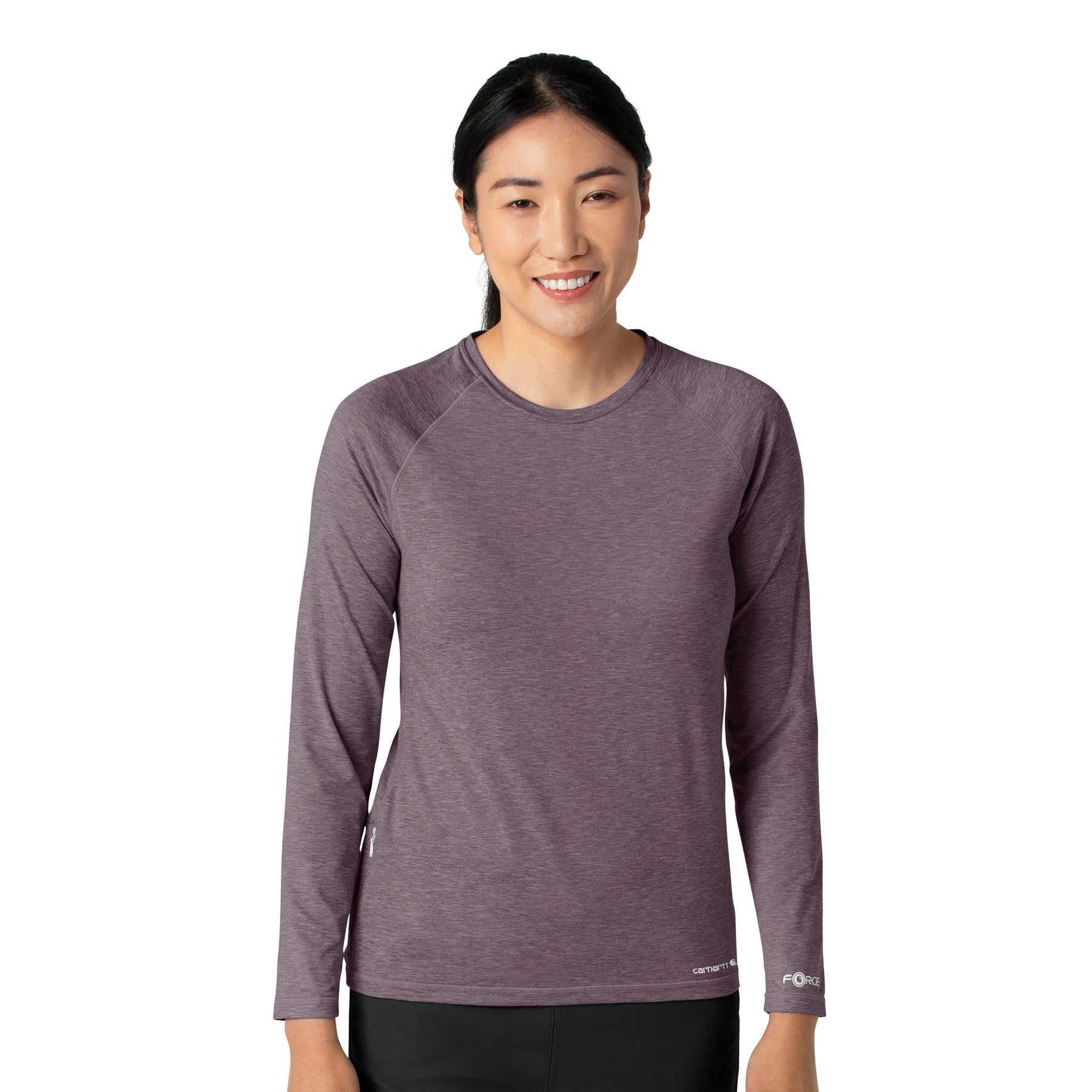 Carhartt Force Sub-Scrubs Women's Long Sleeve Tee - Black Plum Heather