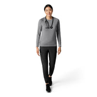 Force Sub-Scrubs Women's Performance Long Sleeve Tee Grey Heather full scrub set