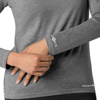 Force Sub-Scrubs Women's Performance Long Sleeve Tee Grey Heather front detail