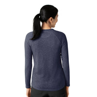 Force Sub-Scrubs Women's Performance Long Sleeve Tee Navy Heather back view