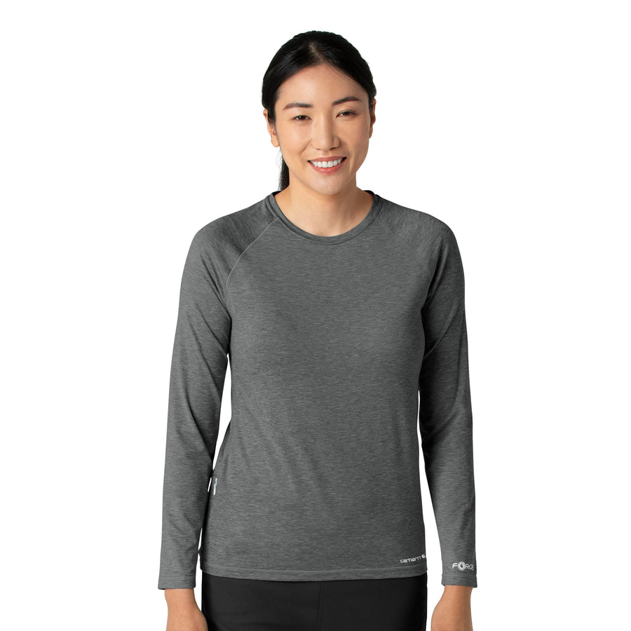 Carhartt Force Sub-Scrubs Women's Long Sleeve Tee - Pewter Heather