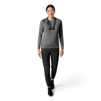 Force Sub-Scrubs Women's Performance Long Sleeve Tee Pewter Heather full scrub set