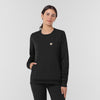 Layers Women's Crew Neck Fleece Scrub Sweatshirt Black