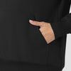 Layers Women's Crew Neck Fleece Scrub Sweatshirt Black side detail 1