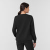 Layers Women's Crew Neck Fleece Scrub Sweatshirt Black back view