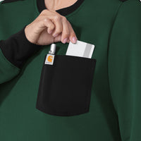 Carhartt Women's Crew Neck Fleece Scrub Sweatshirt - Douglas Fir Chest Pocket