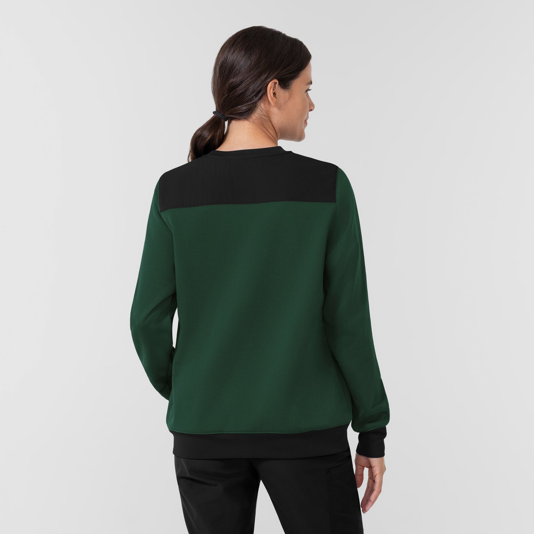 Carhartt Women's Crew Neck Fleece Scrub Sweatshirt - Douglas Fir Back