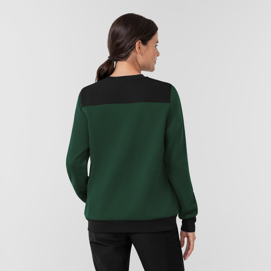 Carhartt Women's Crew Neck Fleece Scrub Sweatshirt - Douglas Fir Back