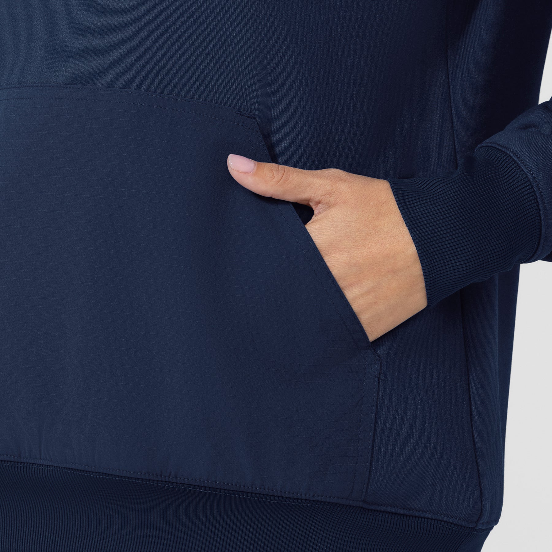 Carhartt Women's Crew Neck Fleece Scrub Sweatshirt - Navy Pocket