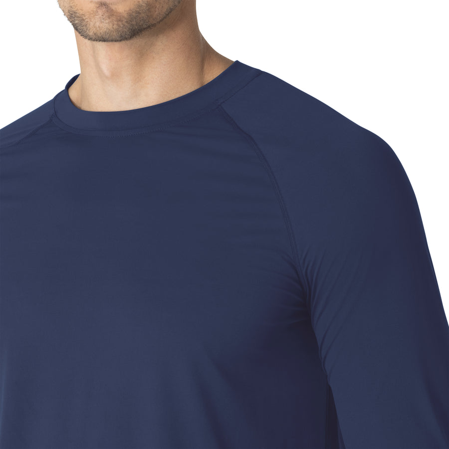 Force Sub-Scrubs Men's Performance Long Sleeve Tee Navy front detail