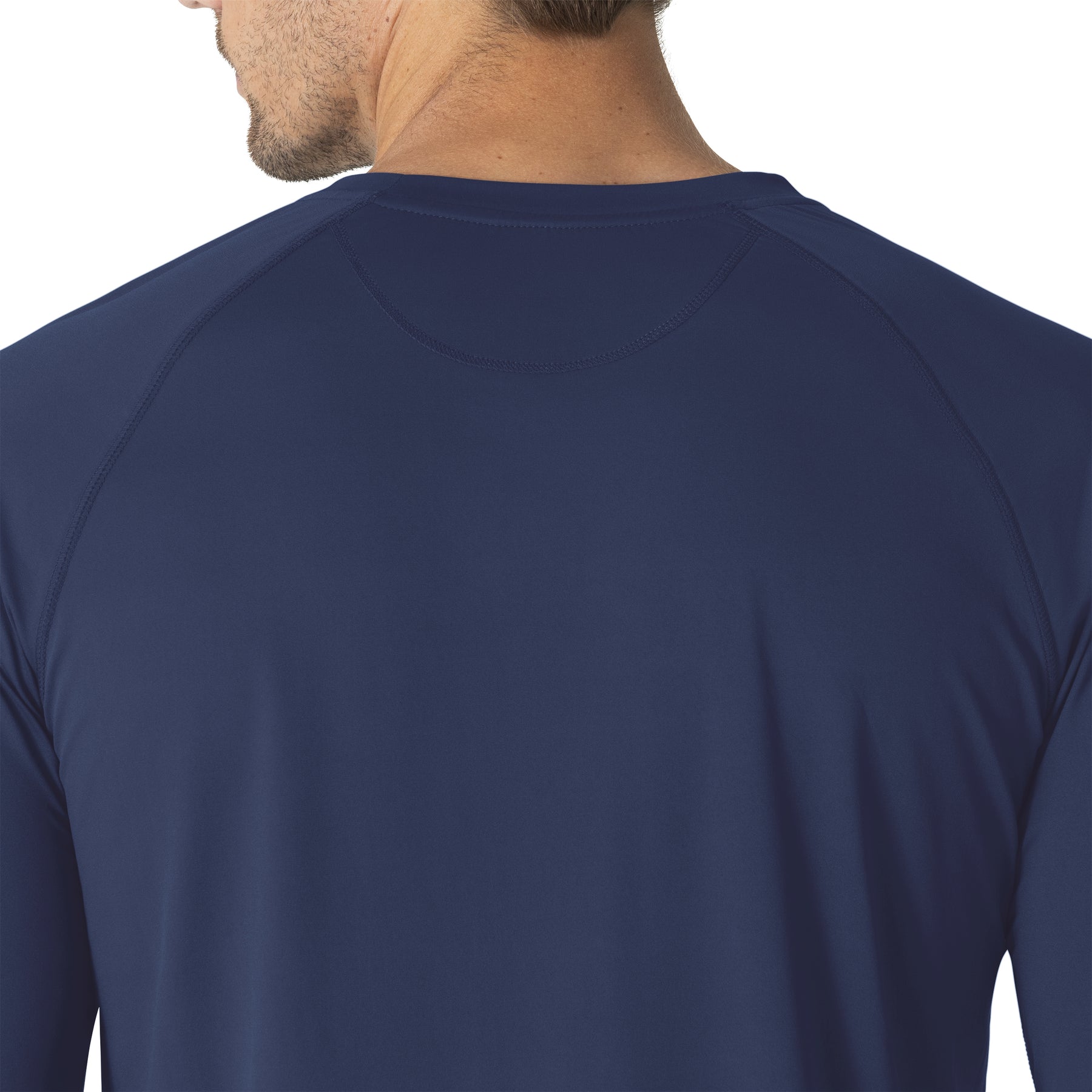Force Sub-Scrubs Men's Performance Long Sleeve Tee Navy side detail 1