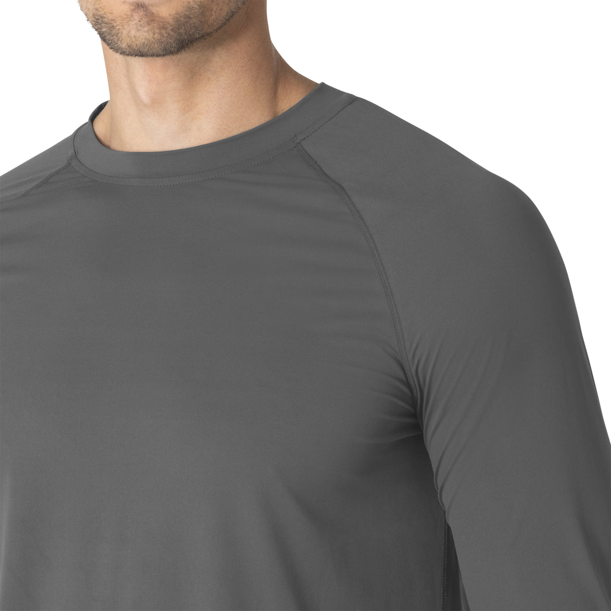 Force Sub-Scrubs Men's Performance Long Sleeve Tee Pewter front detail