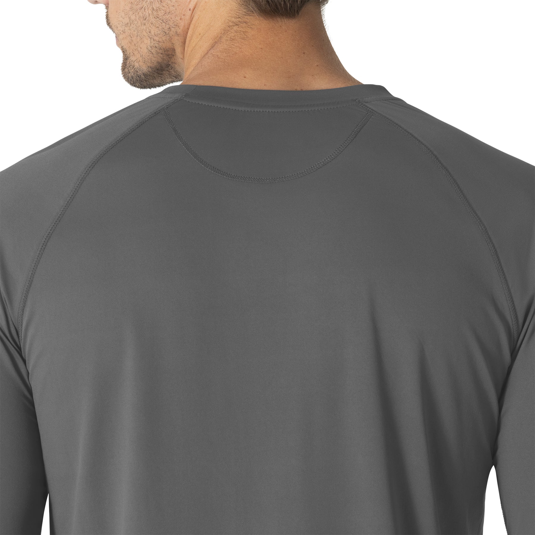 Force Sub-Scrubs Men's Performance Long Sleeve Tee Pewter side detail 1