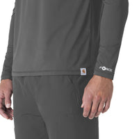 Force Sub-Scrubs Men's Performance Long Sleeve Tee Pewter side detail 2