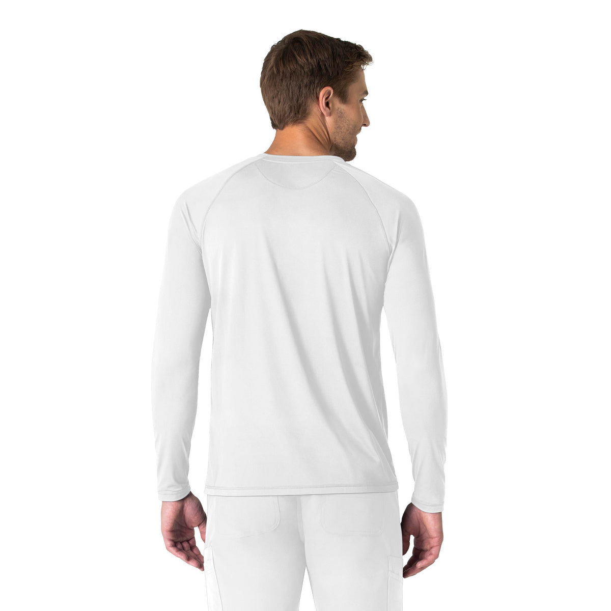Force Sub-Scrubs Men's Performance Long Sleeve Tee White back view