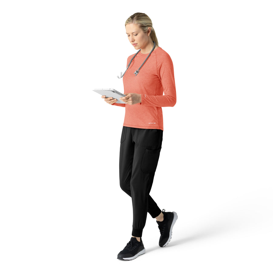 Carhartt Force Women's Performance Long Sleeve Tee - Dusty Cedar Heather
