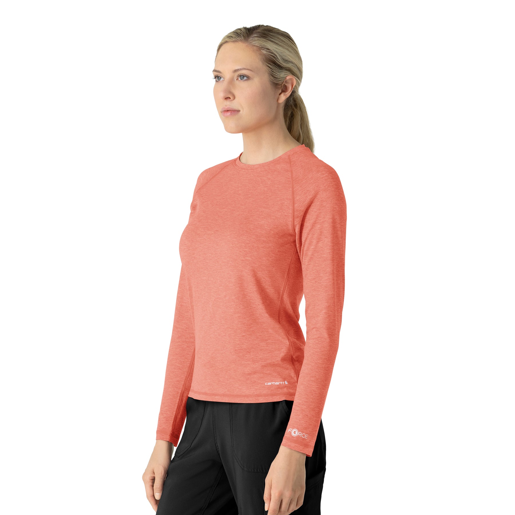 Carhartt Force Women's Performance Long Sleeve Tee - Dusty Cedar Heather