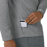 Force Sub-Scrubs Men's Performance Long Sleeve Tee Grey Heather hemline detail